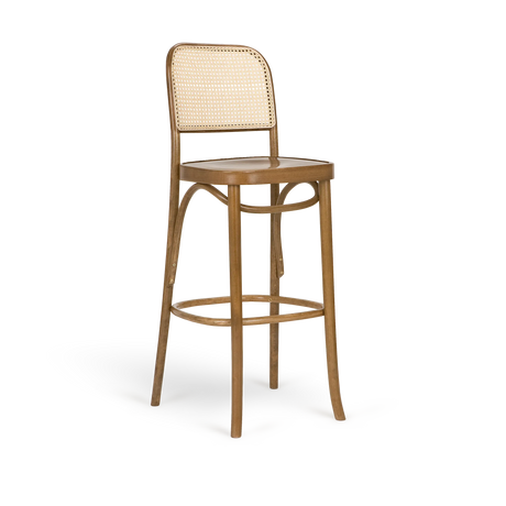 Scaun de bar Paged Classic H-8136 cu spătar împletit, 75 cm