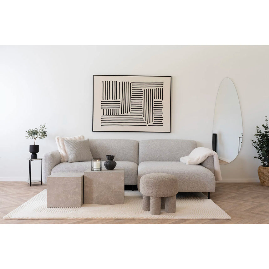 Salvador Lounge Sofa, right facing, bouclé, light greyMobCenter
