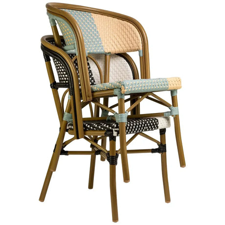 Santa Cruz scaun de terasa pentru exterior culoare albastru/bejMobCenter