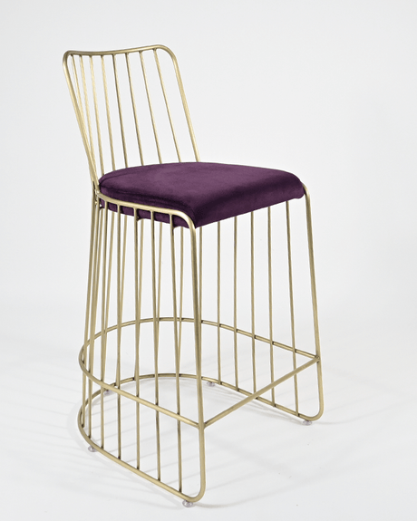 Scaun de bar CA Cleo – cadru auriu vechi, șezut movMobCenter