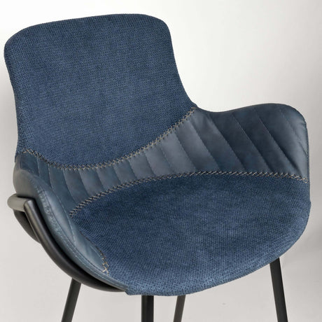 Scaun de bar pentru restaurant Alya, culoare albastrăMobCenter