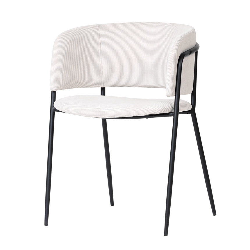 Scaun de dining Liam, culoare bej – catifea reiatăMobCenter