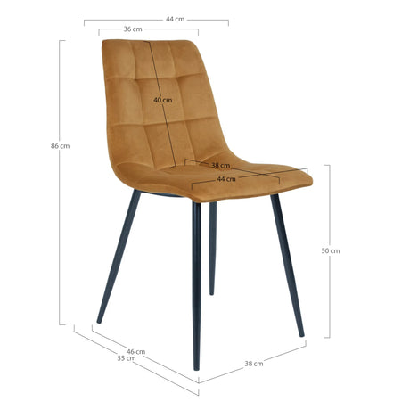 Scaun de dining Middelfart- culoare muștarMobCenter