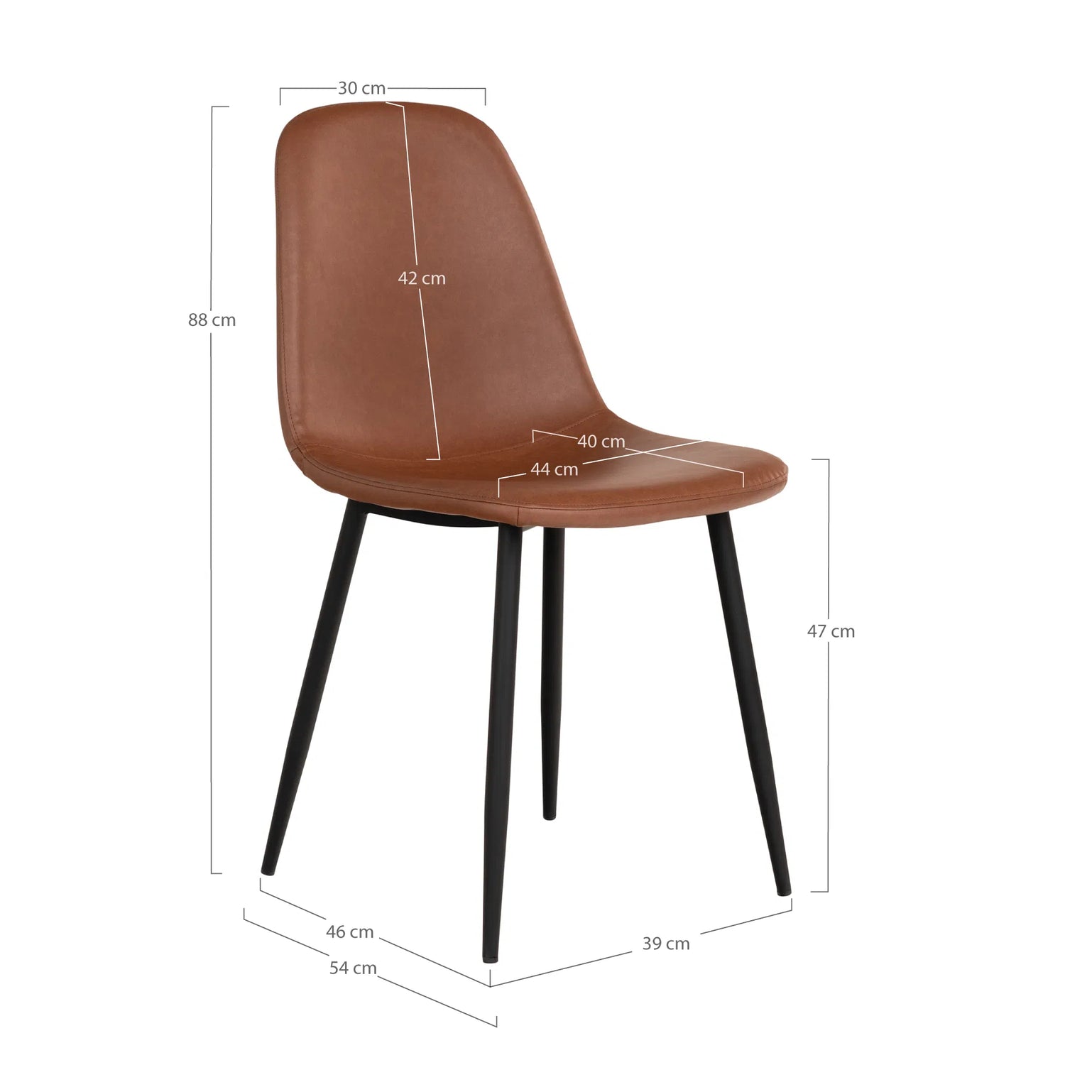 Scaun de dining Stockholm - culoare maro vintageMobCenter