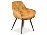 Scaun dining Cherry, culoarea mustar-catifeaMobCenter