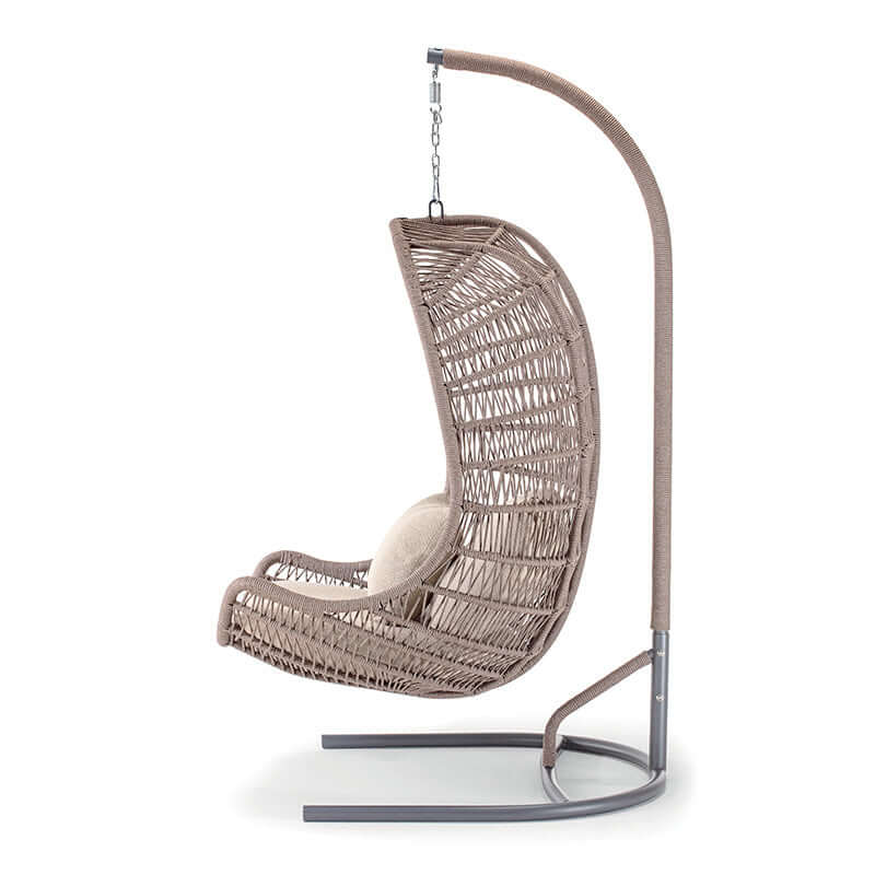 Scaun suspendat din aluminiu și frânghie – Leaf maro – GrattoniMobCenter