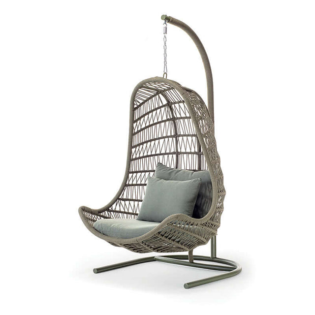 Scaun suspendat din aluminiu și frânghie – Leaf verde – GrattoniMobCenter
