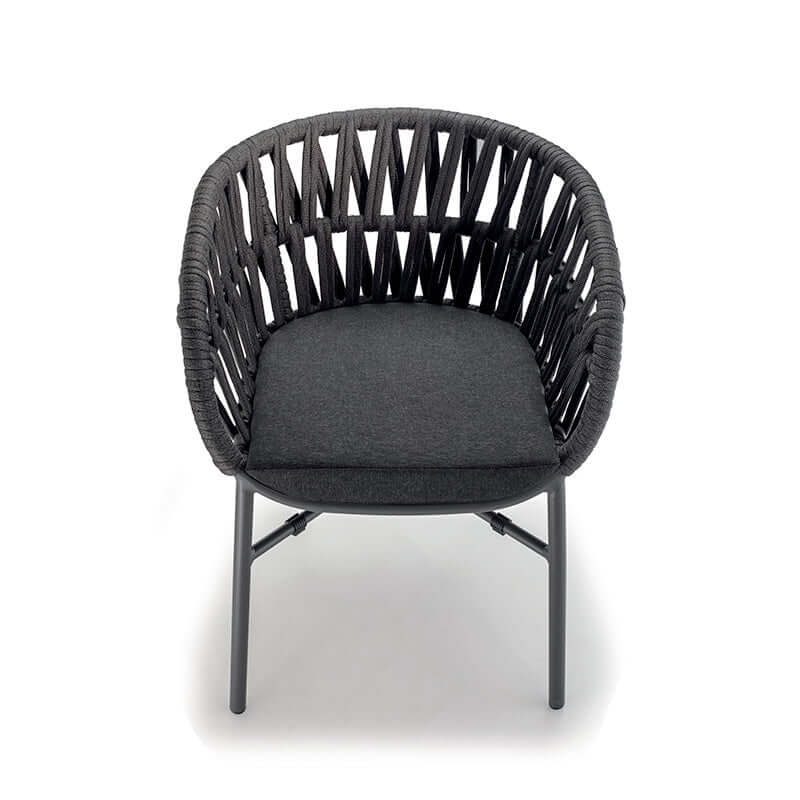 Scaun terasă exterior Tahiti negru/gri închis – GrattoniMobCenter