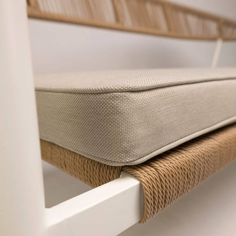 Set lounge de exterior Jonah pentru 4 persoane – alb și naturMobCenter