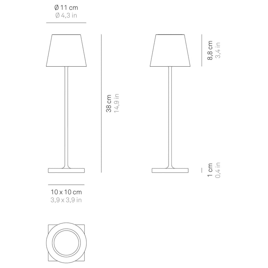 Lampă de masă Poldina – dimensiuni