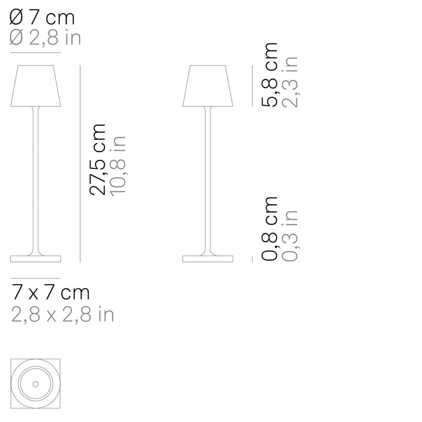 Lampă de masă Poldina Micro – dimensiuni