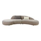 Venice Sofa with 2 cushions, chenille, naturalMobCenter