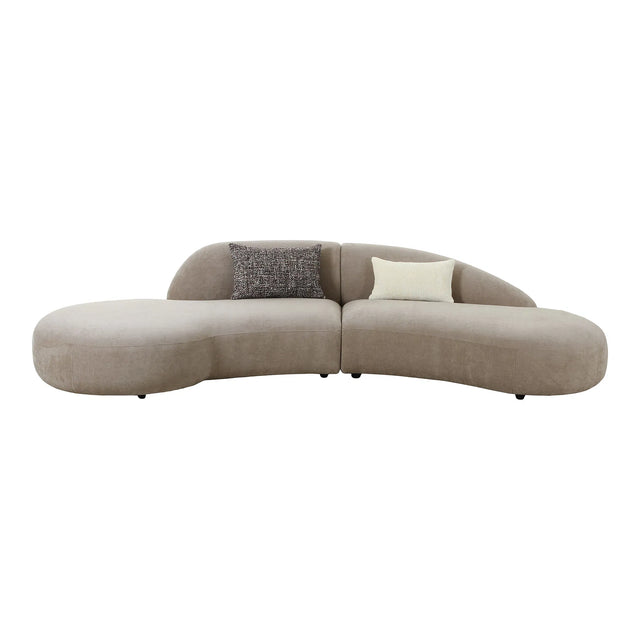 Venice Sofa with 2 cushions, chenille, naturalMobCenter