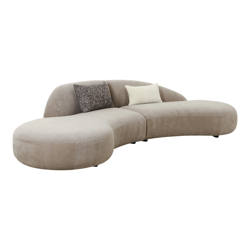 Venice Sofa with 2 cushions, chenille, naturalMobCenter