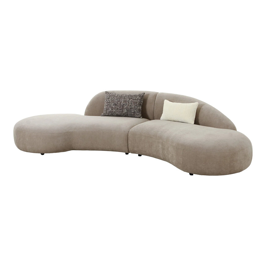 Venice Sofa with 2 cushions, chenille, naturalMobCenter