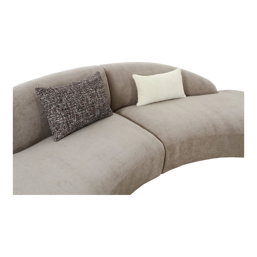 Venice Sofa with 2 cushions, chenille, naturalMobCenter