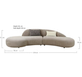 Venice Sofa with 2 cushions, chenille, naturalMobCenter