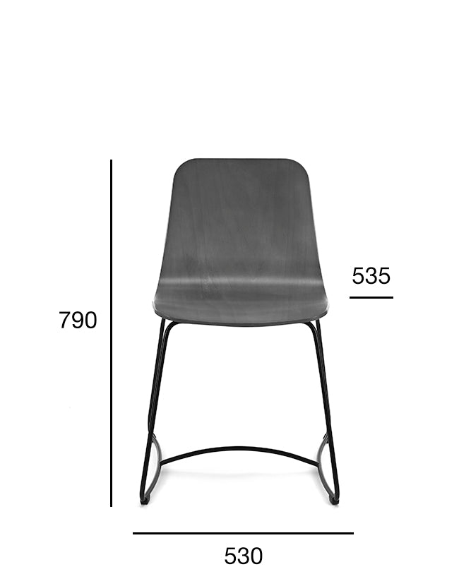 Scaun de restaurant Fameg Hips AM-1802 – bază sanie metal