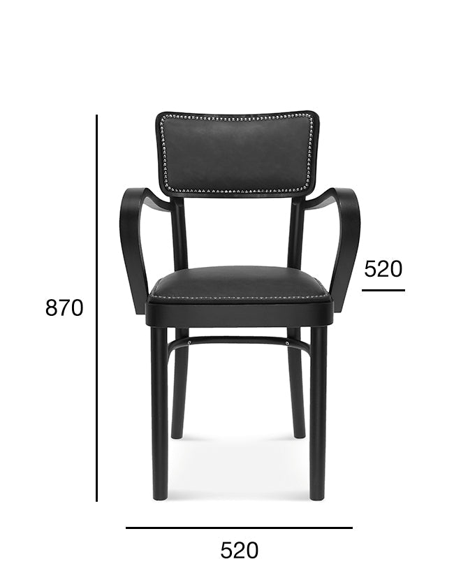 Scaun cu brațe Fameg Novo B-9610/6 tapițat cu nituri
