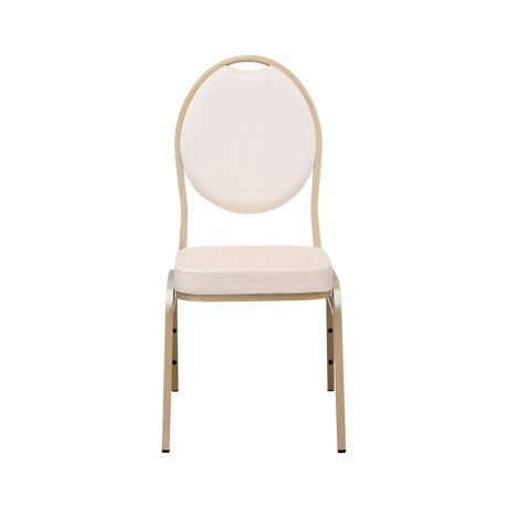 Scaun de banchet Herman Modern din catifea bej, vedere laterală