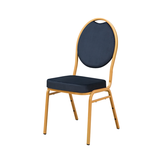 Scaun de banchet Herman Modern cu tapițerie din catifea neagră, vedere din față