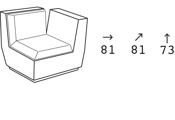 Modul de colț Big Cut – exterior, luminos