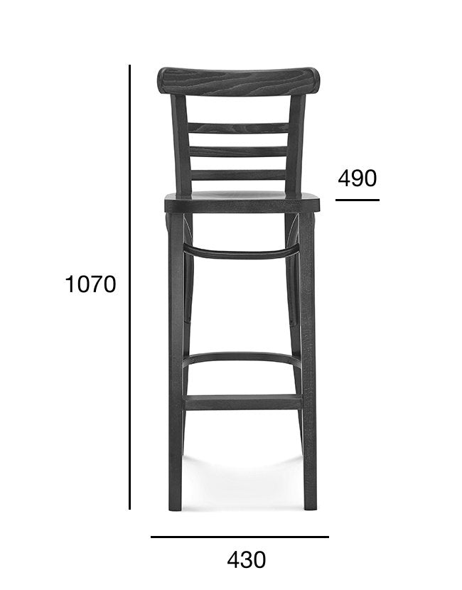 Scaun de bar Fameg BST-225 - spătar scară, stil bistro