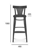Scaun de bar Fameg BST-788 - spătar evantai, șezut tapițat