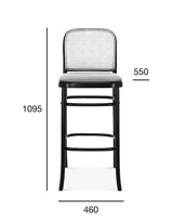 Scaun de bar Fameg 811 – împletitură vieneză, șezut tapițat