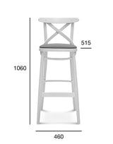 Scaun de bar Fameg BST-8810/2 cu spătar cu traversă în X