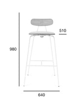 Scaun de bar Fameg Skool BSTM-2121 - cadru metal, lemn
