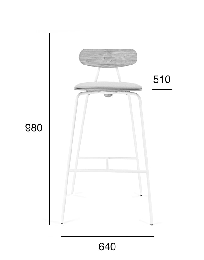 Scaun de bar Fameg Skool BSTM-2121 - cadru metal, lemn
