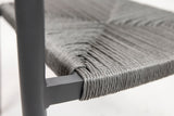 Scaun de terasa Jonah gri cu cadru din aluminiu si impletire sintetica
