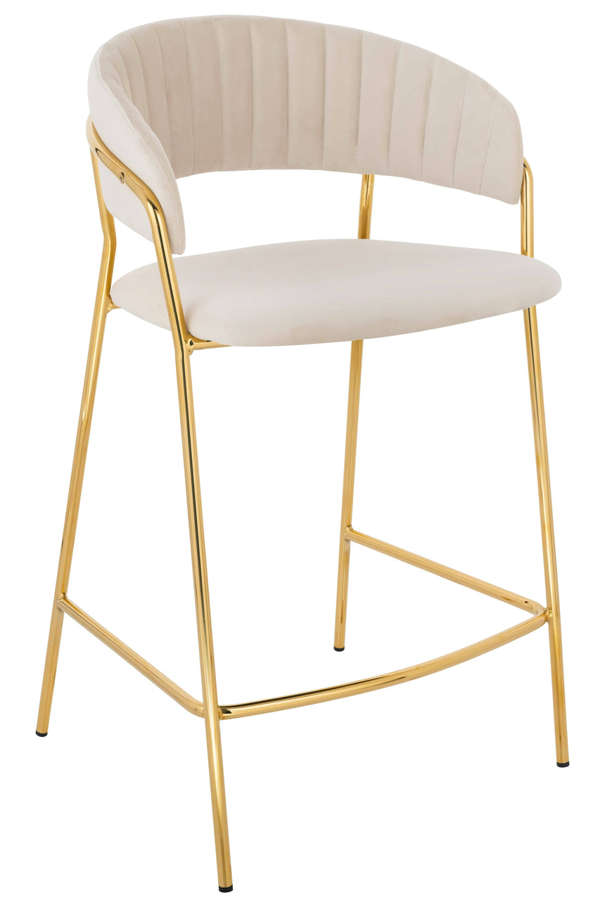 Scaun de bar KH Margo, culoare bej, înălțime 65 cm