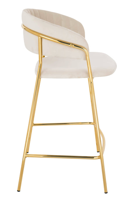Scaun de bar KH Margo, culoare bej, înălțime 65 cm