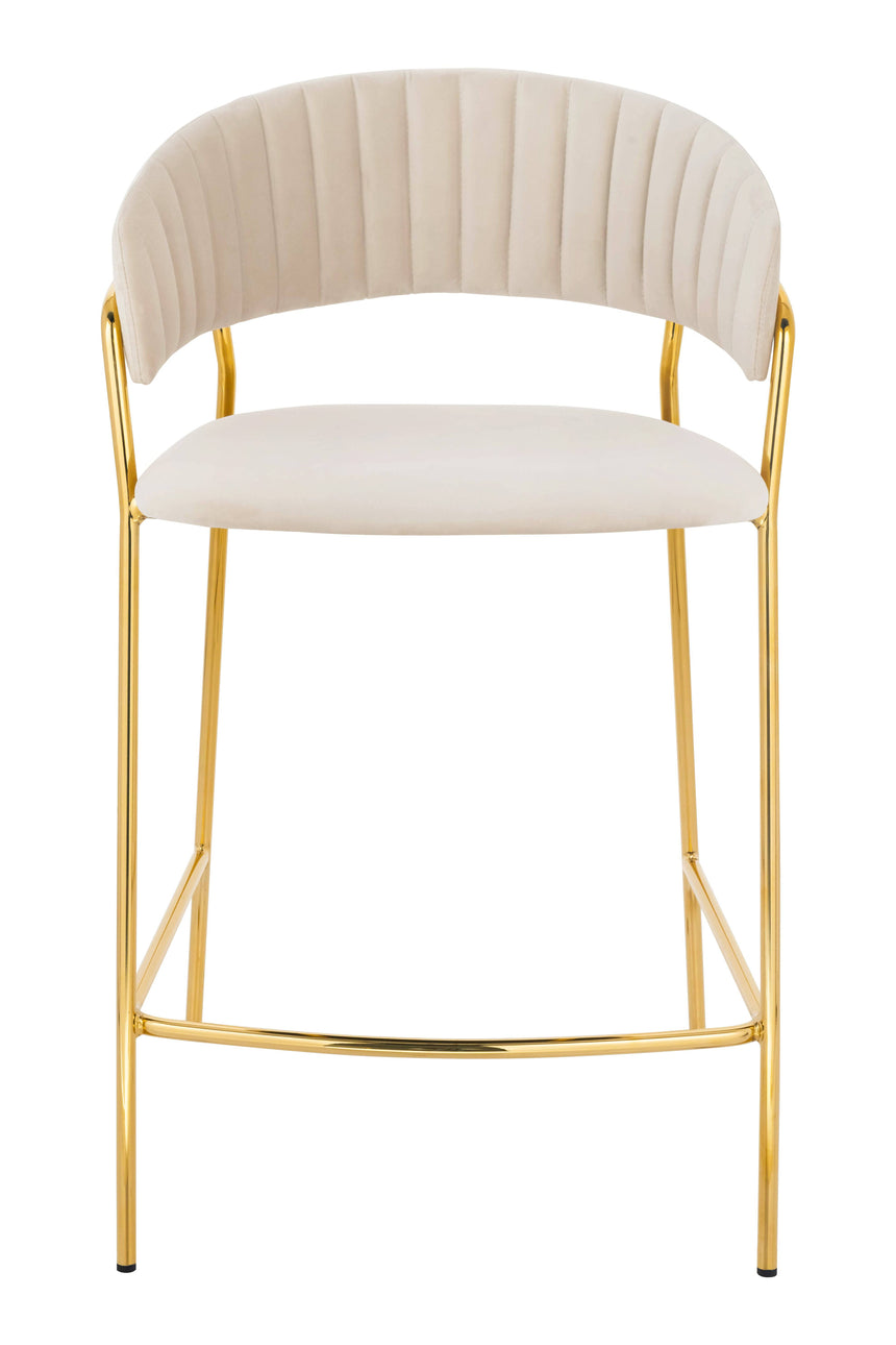 Scaun de bar KH Margo, culoare bej, înălțime 65 cm