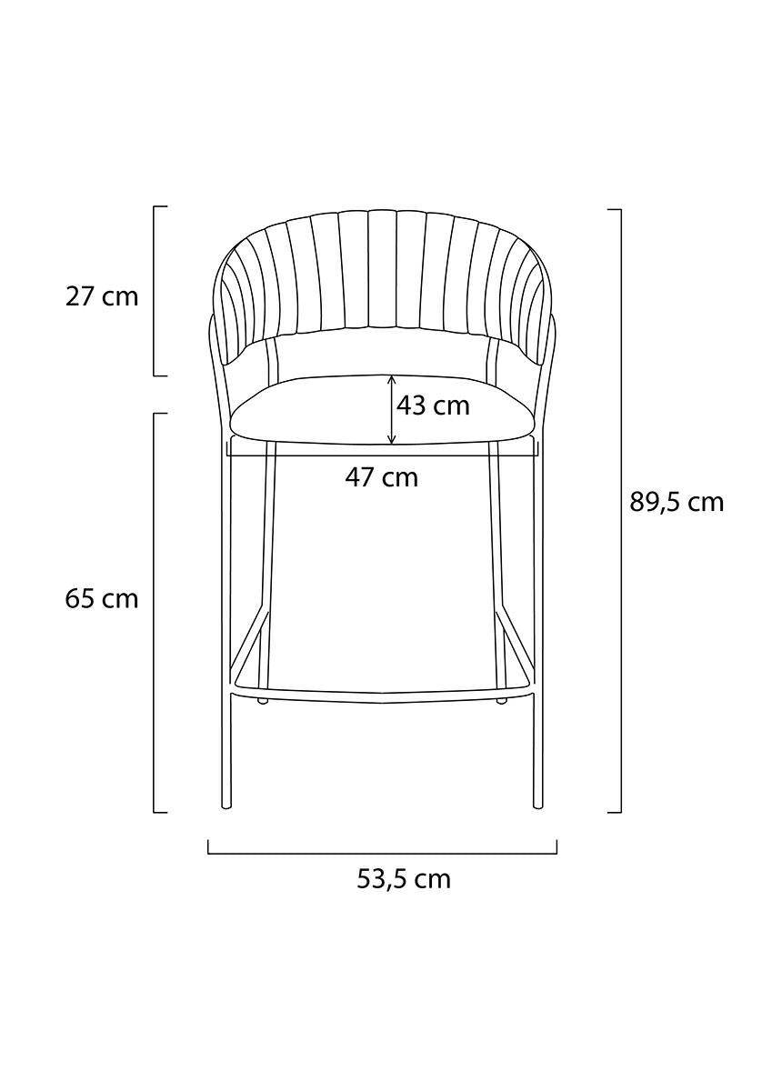 Scaun de bar KH Margo, culoare bej, înălțime 65 cm