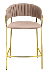 Scaun de bar KH Margo, culoare kaki, înălțime 65 cm