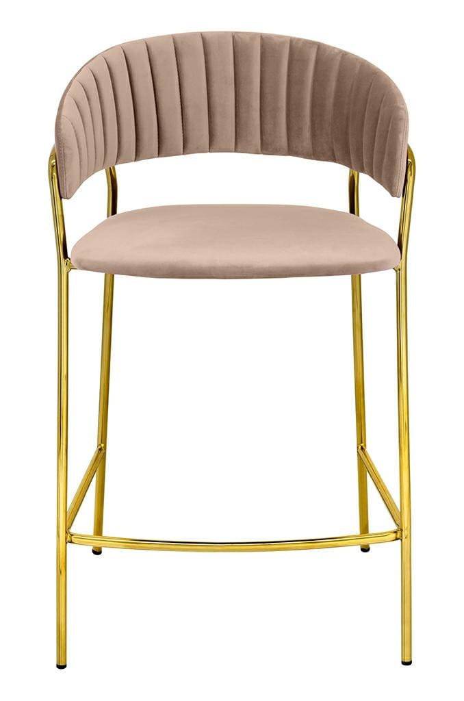 Scaun de bar KH Margo, culoare kaki, înălțime 65 cm