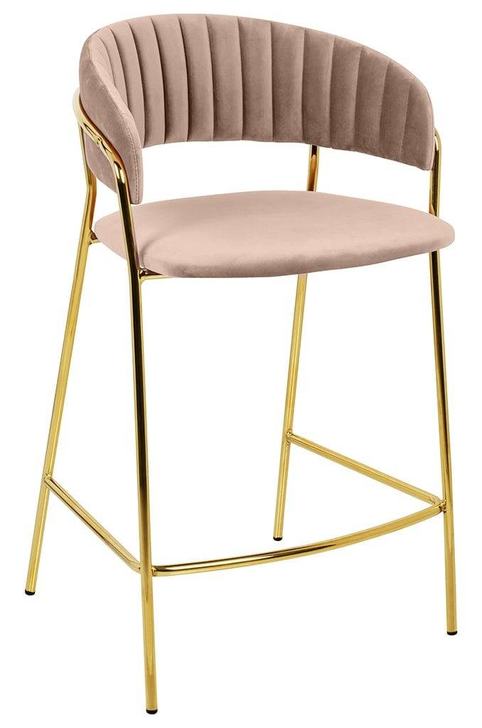 Scaun de bar KH Margo, culoare kaki, înălțime 65 cm