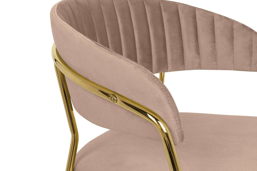 Scaun de bar KH Margo, culoare kaki, înălțime 65 cm