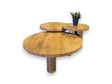 Set mese de cafea Kubo – stejar masiv, 3 piese