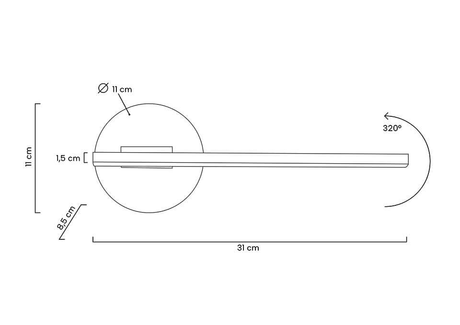 lampă de perete Horizon negruMobCenter