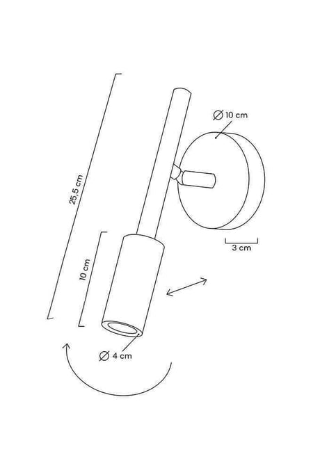 lampă de perete Prisma negruMobCenter