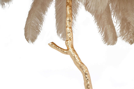 lampă de podea Tiffany 175 alamă bej / pene naturaleMobCenter