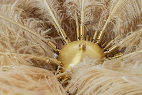 lampă de podea Tiffany 175 alamă bej / pene naturaleMobCenter