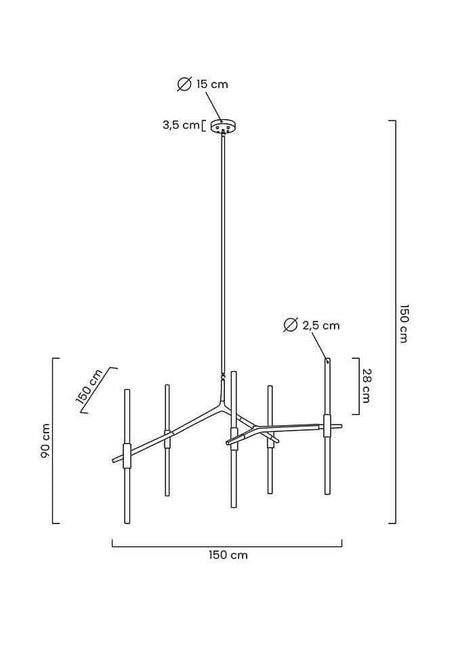 lampă suspendată Candelabr 10 aurMobCenter