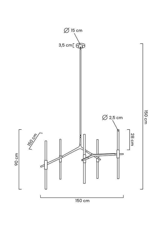lampă suspendată Candelabr 10 aurMobCenter