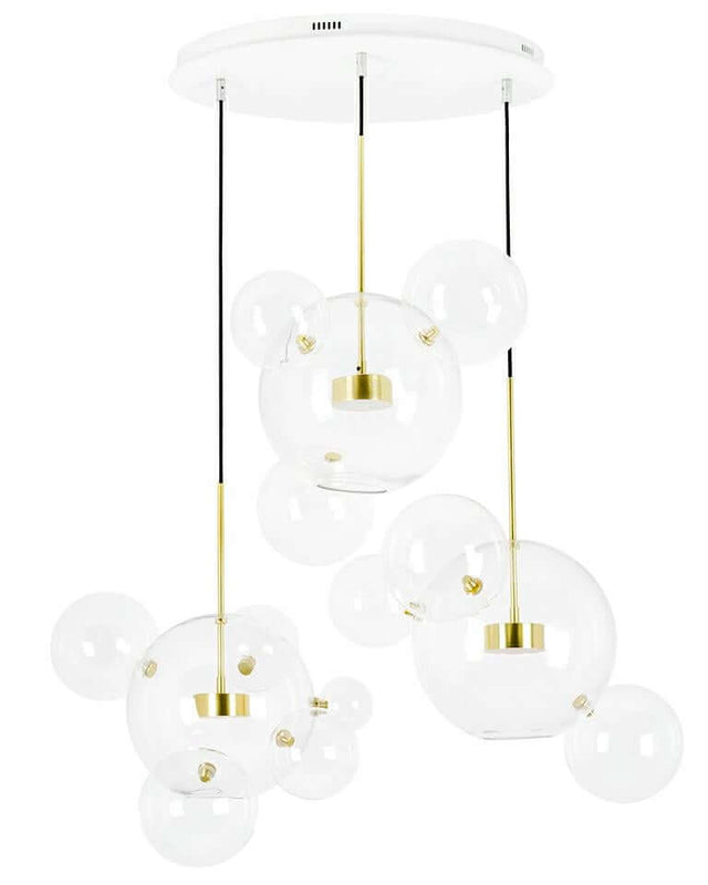 lampă suspendată Capri Disc 3 gold - 180 Led, aluminiu, sticlăMobCenter