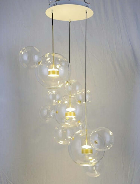 lampă suspendată Capri Disc 3 gold - 180 Led, aluminiu, sticlăMobCenter